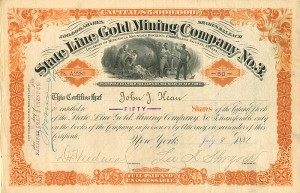 State Line Gold Mining Co. No. 3 - Stock Certificate